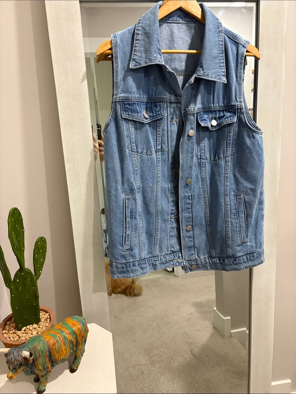 Oversized denim vest